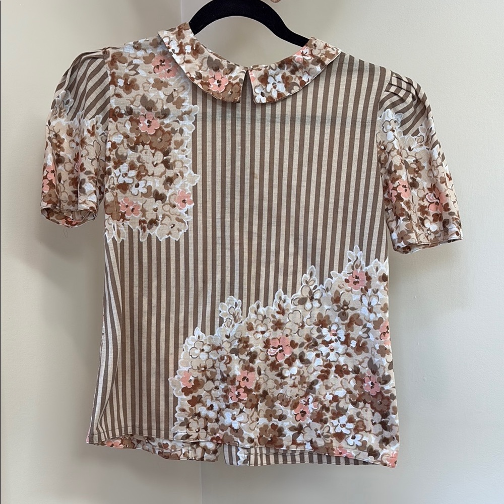 Vintage Floral Striped Women's Top